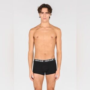 Roberto Cavalli Men's Black Logo Boxer Briefs Medium
